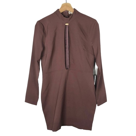 Revolve By the Way Mauve Pink Cut Out Long Sleeve Mini Dress M - Picture 2 of 4